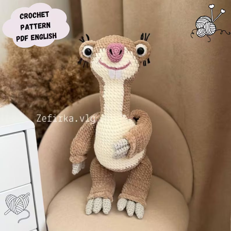 Sid Crochet Pattern (PDF) – Cute Amigurumi Plush Toy Tutorial