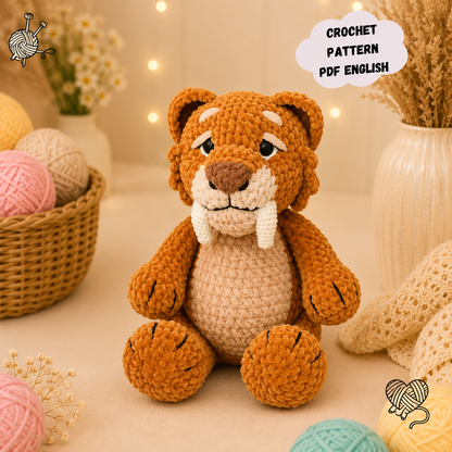 Tiger Crochet Pattern (PDF) – Diego Amigurumi Plush Toy Tutorial